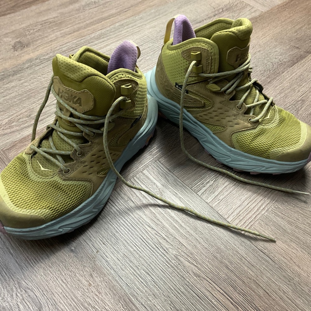 Hoka Anacapa 2 Mid GTX Hiking Boots Women 5.5 Golden Moss Agate 1142831 GMAG